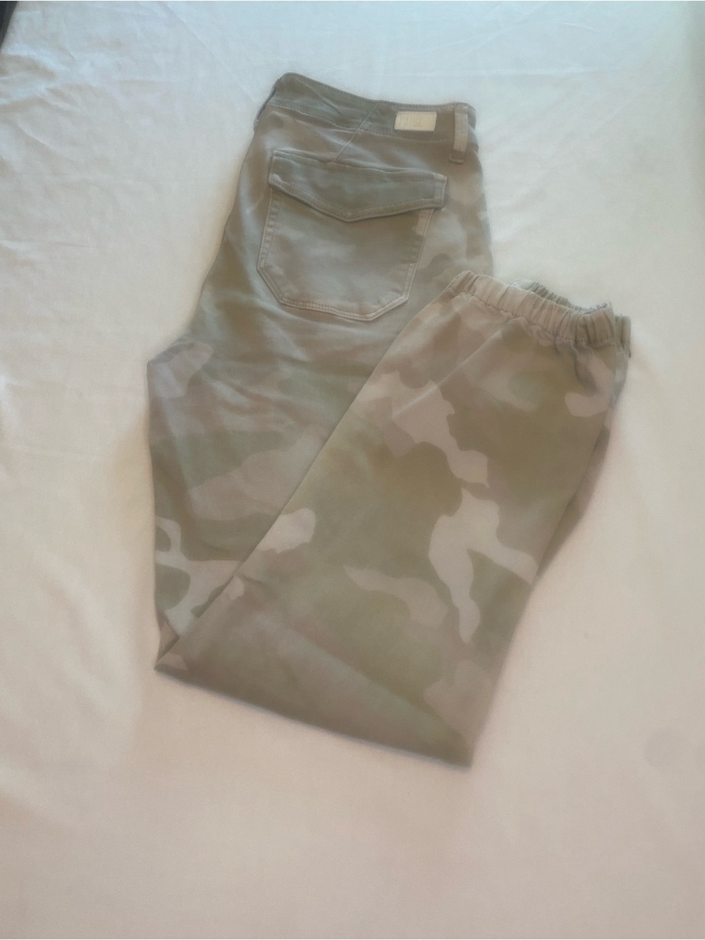 PAIGE Camo Jogger Pants in Olive and Tan